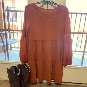 Burt Orange Dress, Size Medium